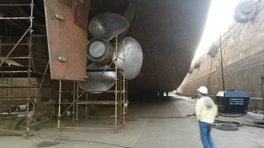 In dry dock