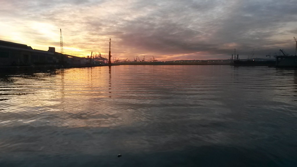 Sunset from dry dock